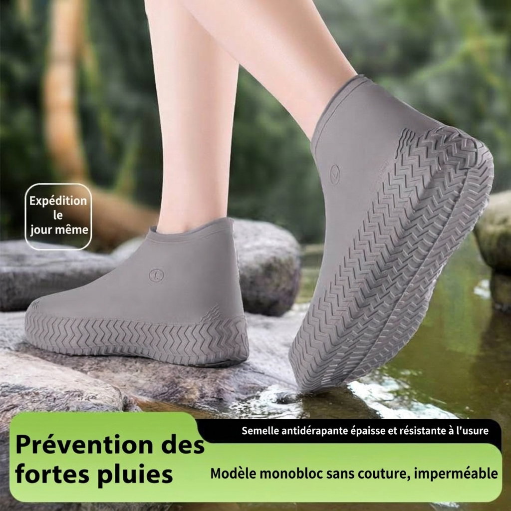 Bottes de pluie imperméables portables et durables en gel de silice_2