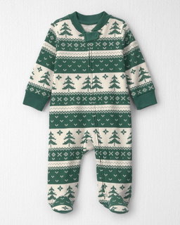 Baby Fair Isle Waffle Knit Sleep & Play Pajamas Made with Organic Cotton