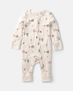 Baby North Pole PurelySoft™ 2-Way Zip Sleep & Play Pajamas - Cream