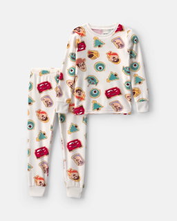 Toddler 2-Piece Pixar Christmas DreamPlush Snug Fit Pajama Set - Ivory