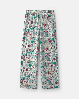 Kids Christmas Scavenger Hunt Fleece Loose Fit Pajama Bottoms