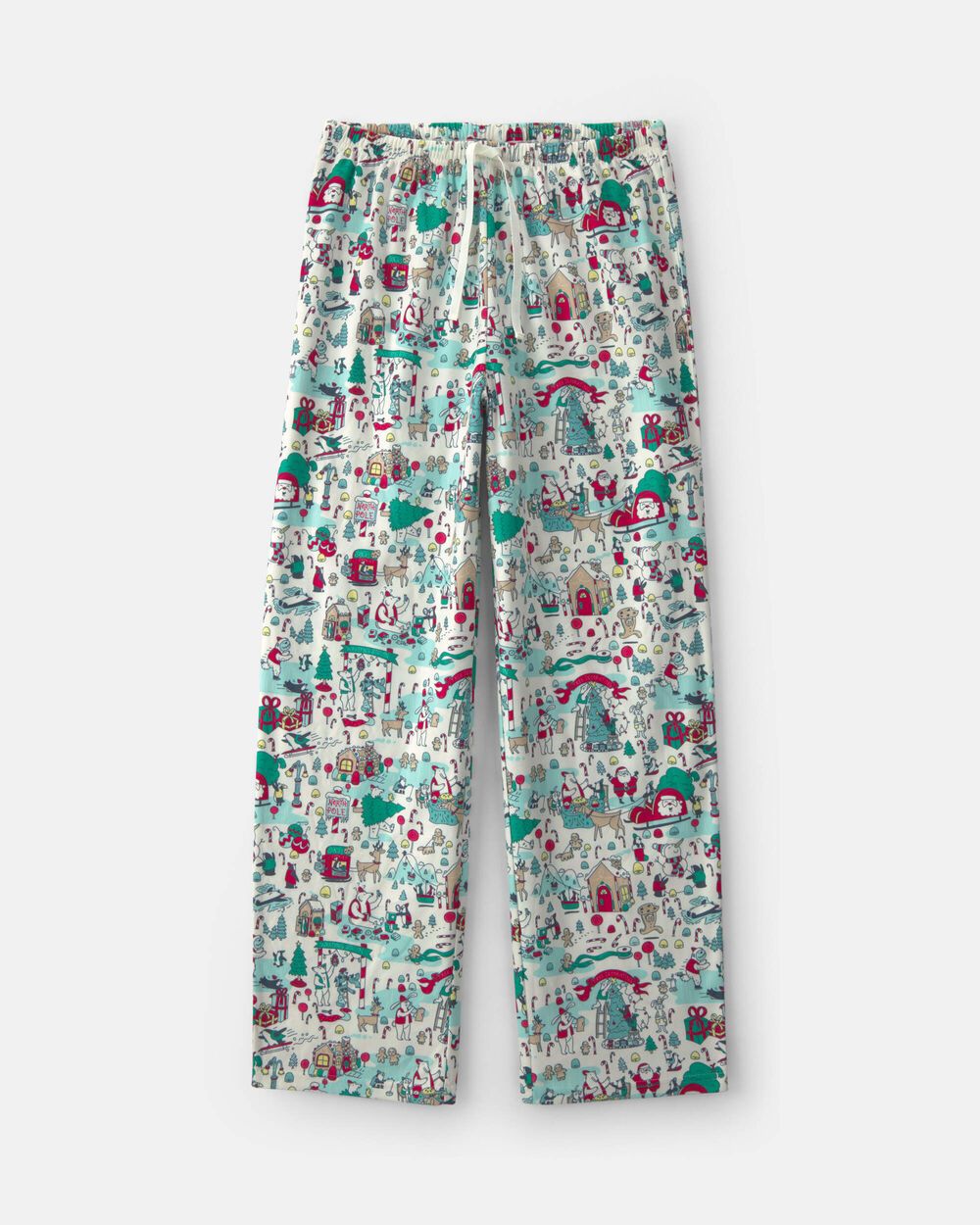 Kids Christmas Scavenger Hunt Fleece Loose Fit Pajama Bottoms