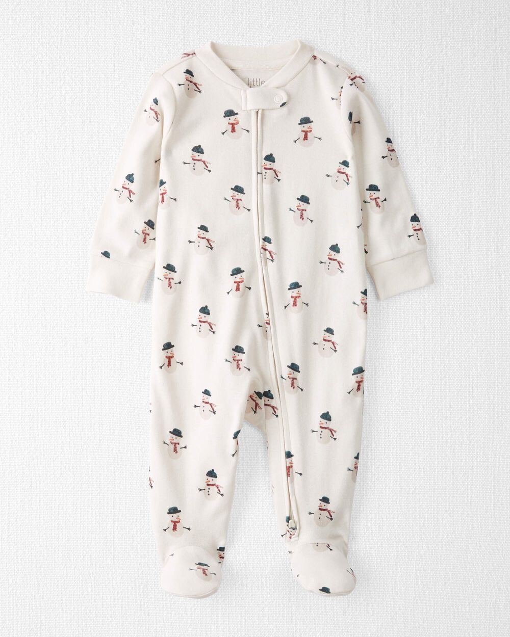 Baby Organic Cotton Sleep & Play Pajamas in Snowman