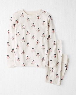 Toddler 2-Piece Organic Cotton Pajamas in Snowman Print