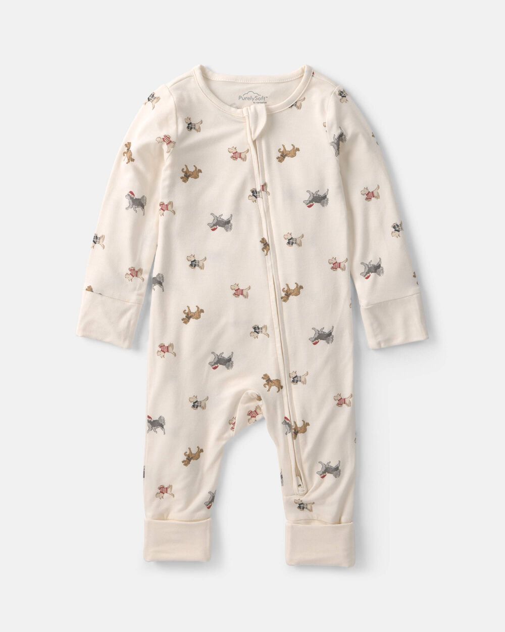 Baby Dog PurelySoft™ 2-Way Zip Sleep & Play Pajamas - Cream