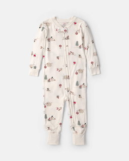 Baby 1-Piece North Pole Christmas PurelySoft™ Snug Fit Pajama - Cream