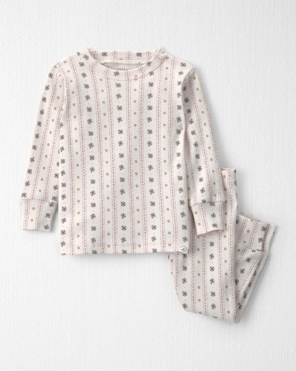 Baby Girl 2-Piece Organic Cotton Pajamas in Snowflakes