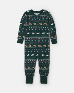 Baby 1-Piece Fair Isle Christmas PurelySoft™ Snug Fit Pajama - Green