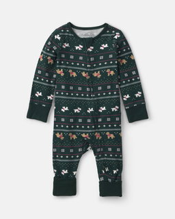 Baby Fair Isle PurelySoft™ 2-Way Zip Sleep & Play Pajamas - Green