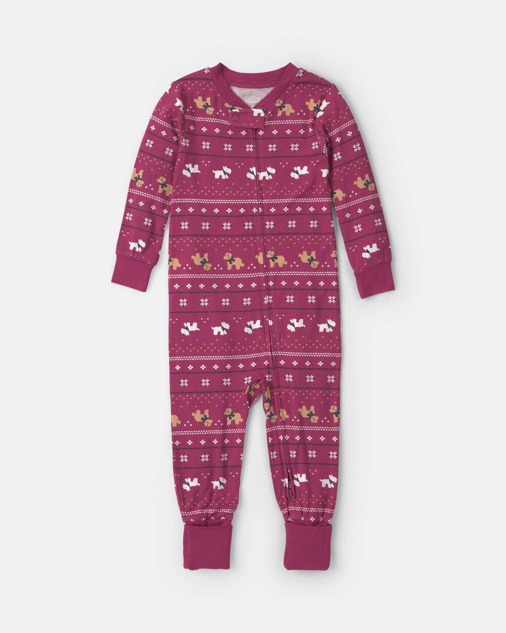Baby 1-Piece Fair Isle PurelySoft™ Snug Fit Pajama - Burgundy