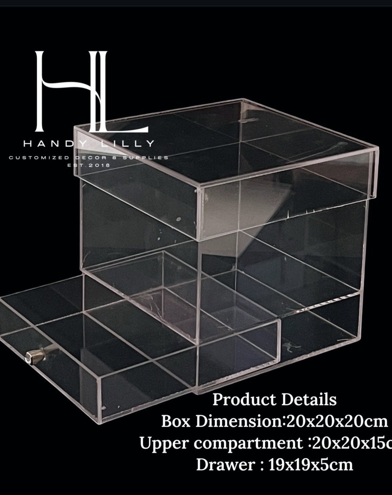 Acrylic Square box with drawer_1
