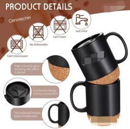14oz cork base stoneware Matte mug