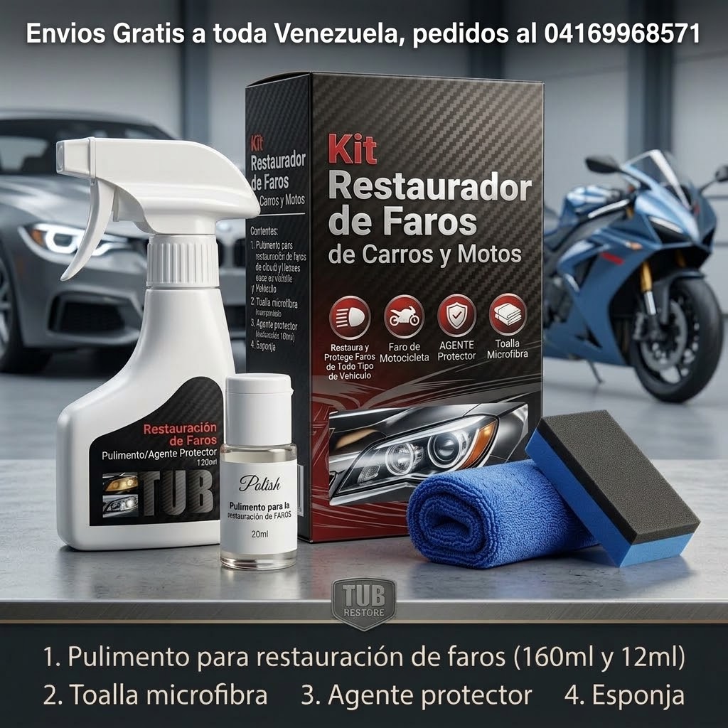 Kit Restaurador de Faros para Autos y Motos