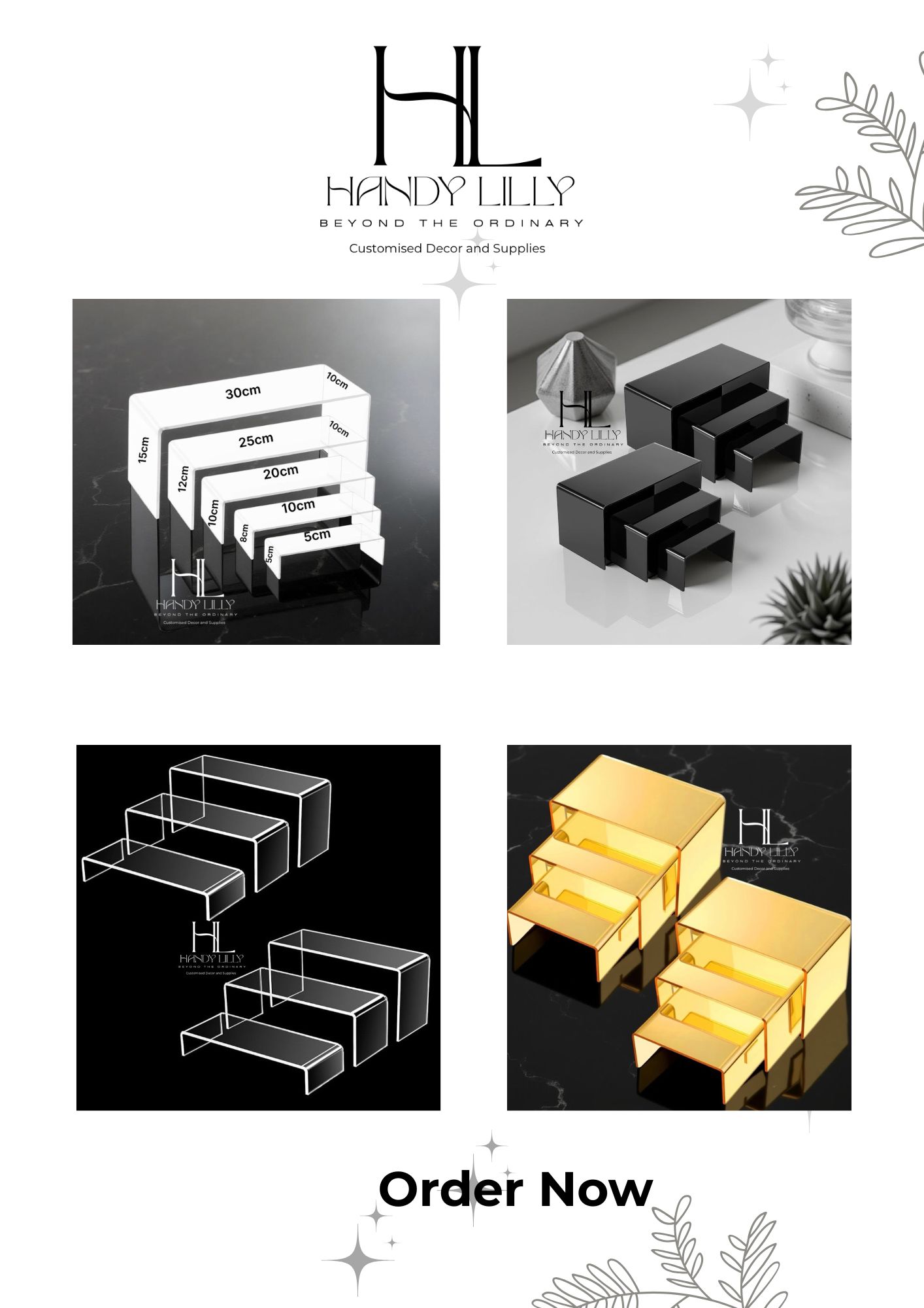 Acrylic Presentation Stands set of 5_1