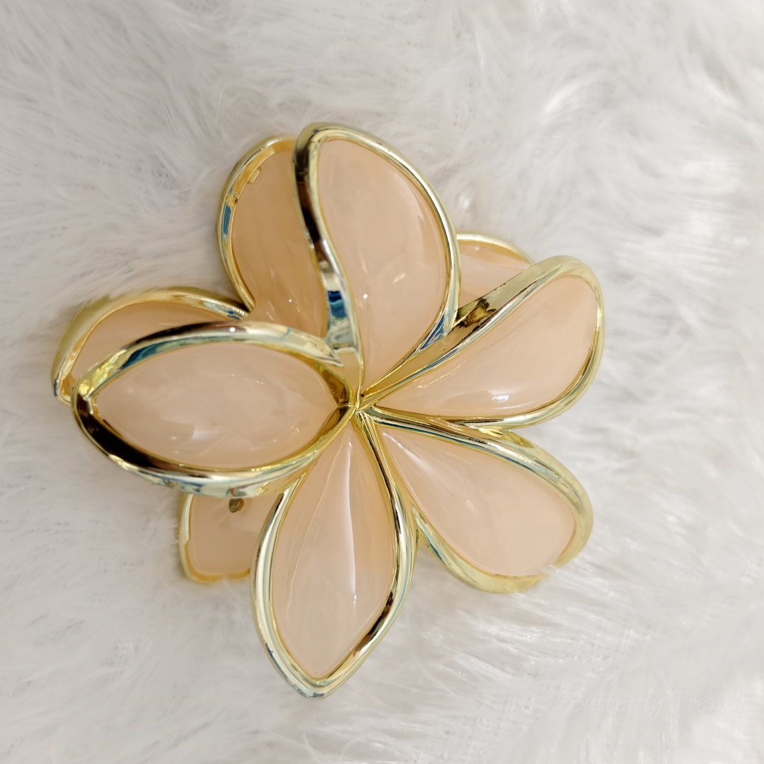 Floral Jumbo Claw with Gold liner