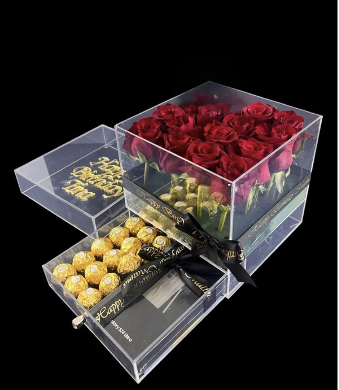 Acrylic Square box with drawer_0