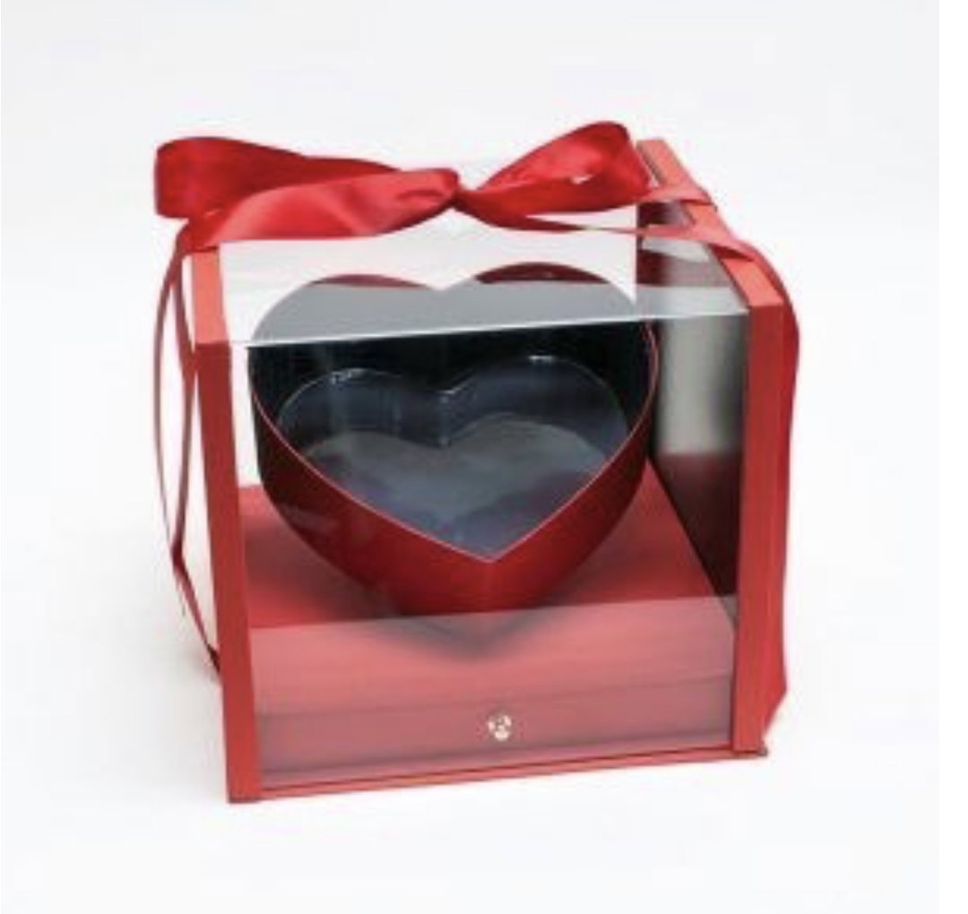 Acrylic box with heart and drawer