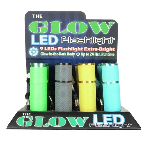 LED FLASHLIGHT - GLOW IN THE DARK 12CT/BOX