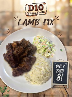 Grill Lambs with Garlic Rice and Coslaw