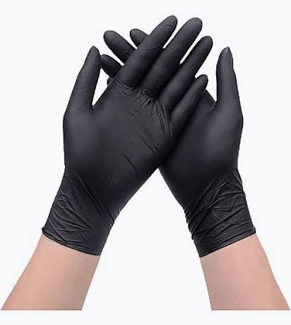 [Consumables] Nitrile Gloves Black (M)(BOX) (100PCS)