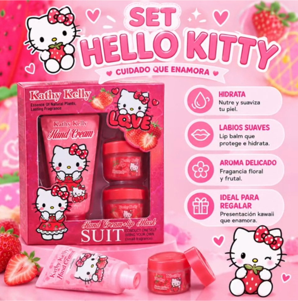 Set Crema de manos y bálsamo Hello Kitty