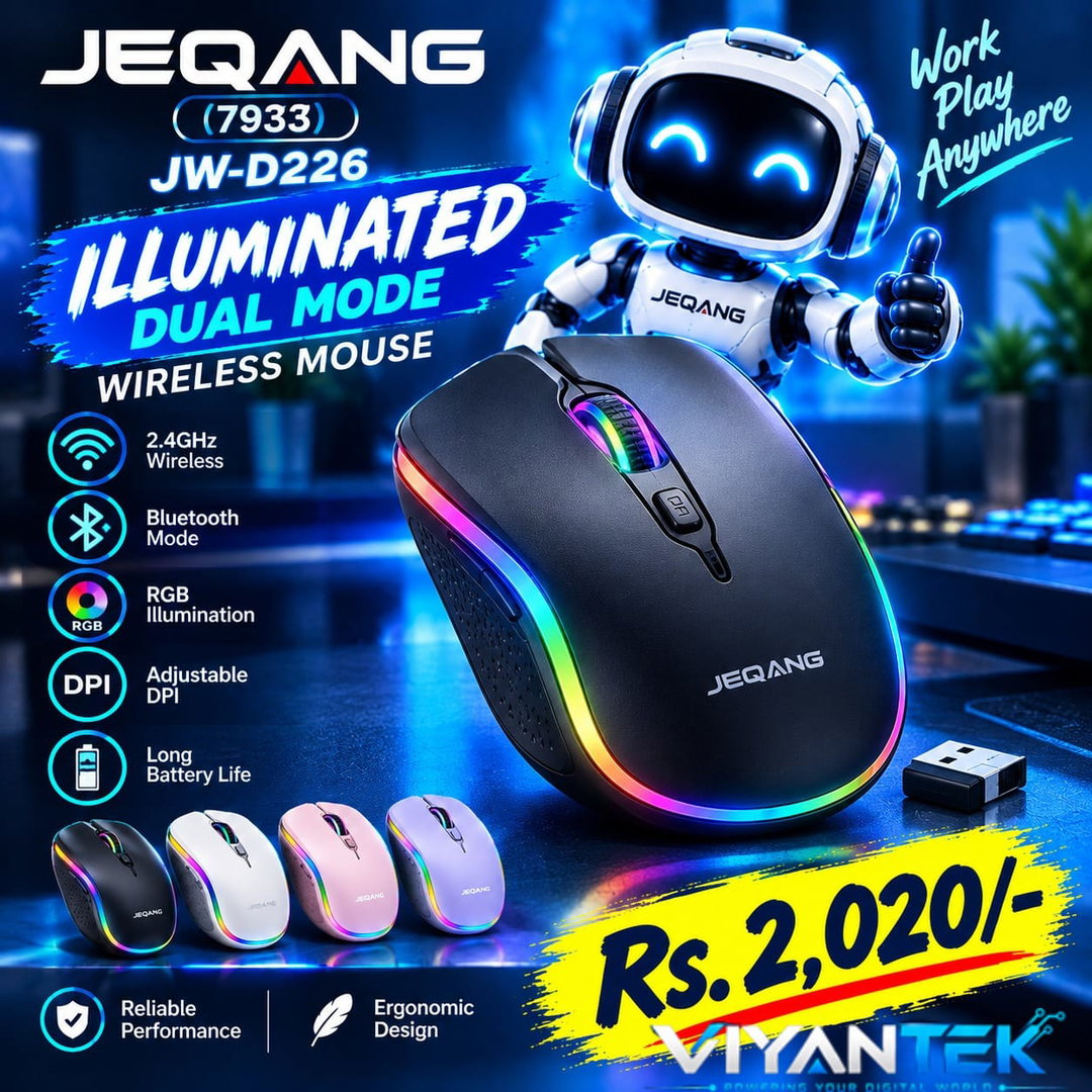 JEQANG JW-D226 Illuminated Dual Mode Wireless Mouse (7933)