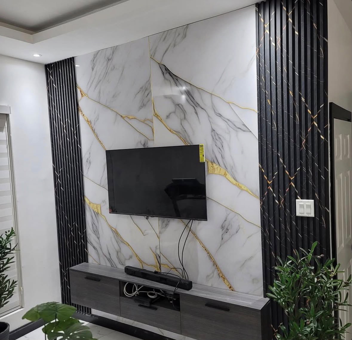Wall panels Floating tv stand LED lights_2