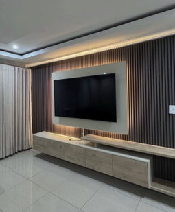 Wall panels Floating tv stand LED lights