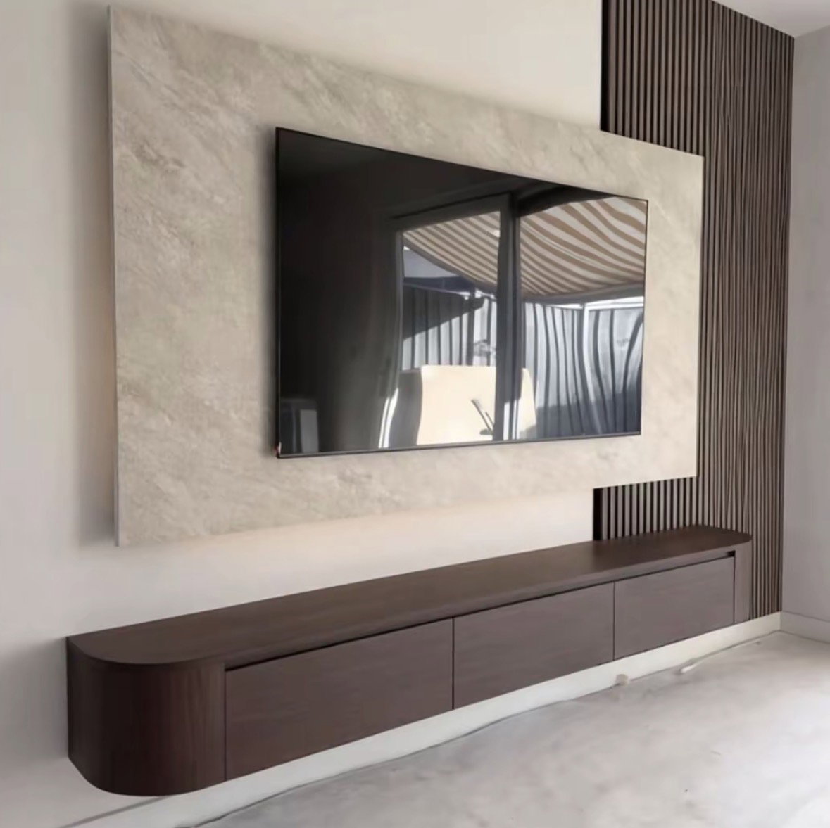 Wall panels Floating tv stand LED lights_8