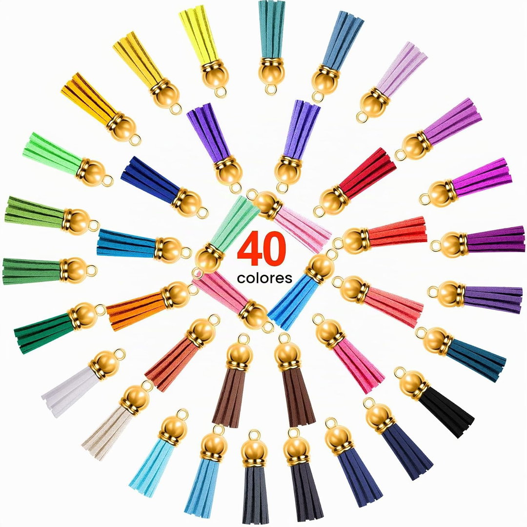 Borlas de colores para llaveros