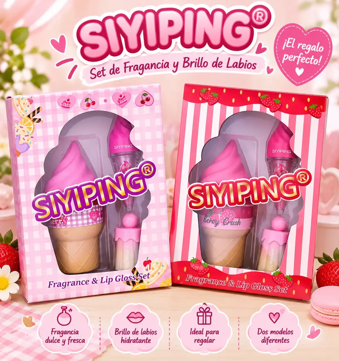 Set de Fragancia y brillo labial - Helados