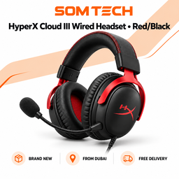 HyperX Cloud III Wired Headset — Red/Black