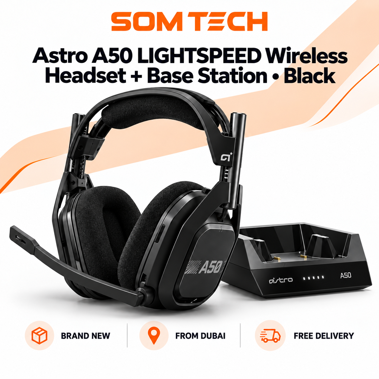 Astro A50 LIGHTSPEED Wireless Headset + Base Station โ Black