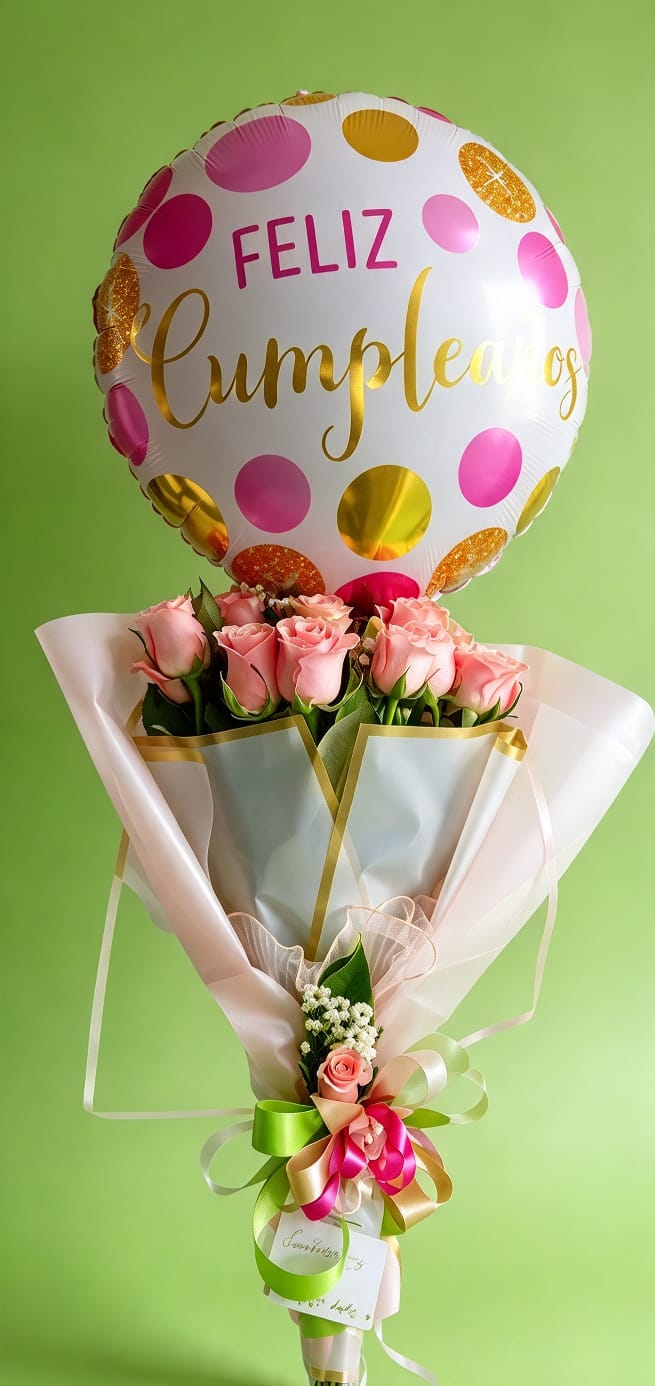 Doce Rosas Decoradas con Globo