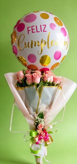 Doce Rosas Decoradas con Globo