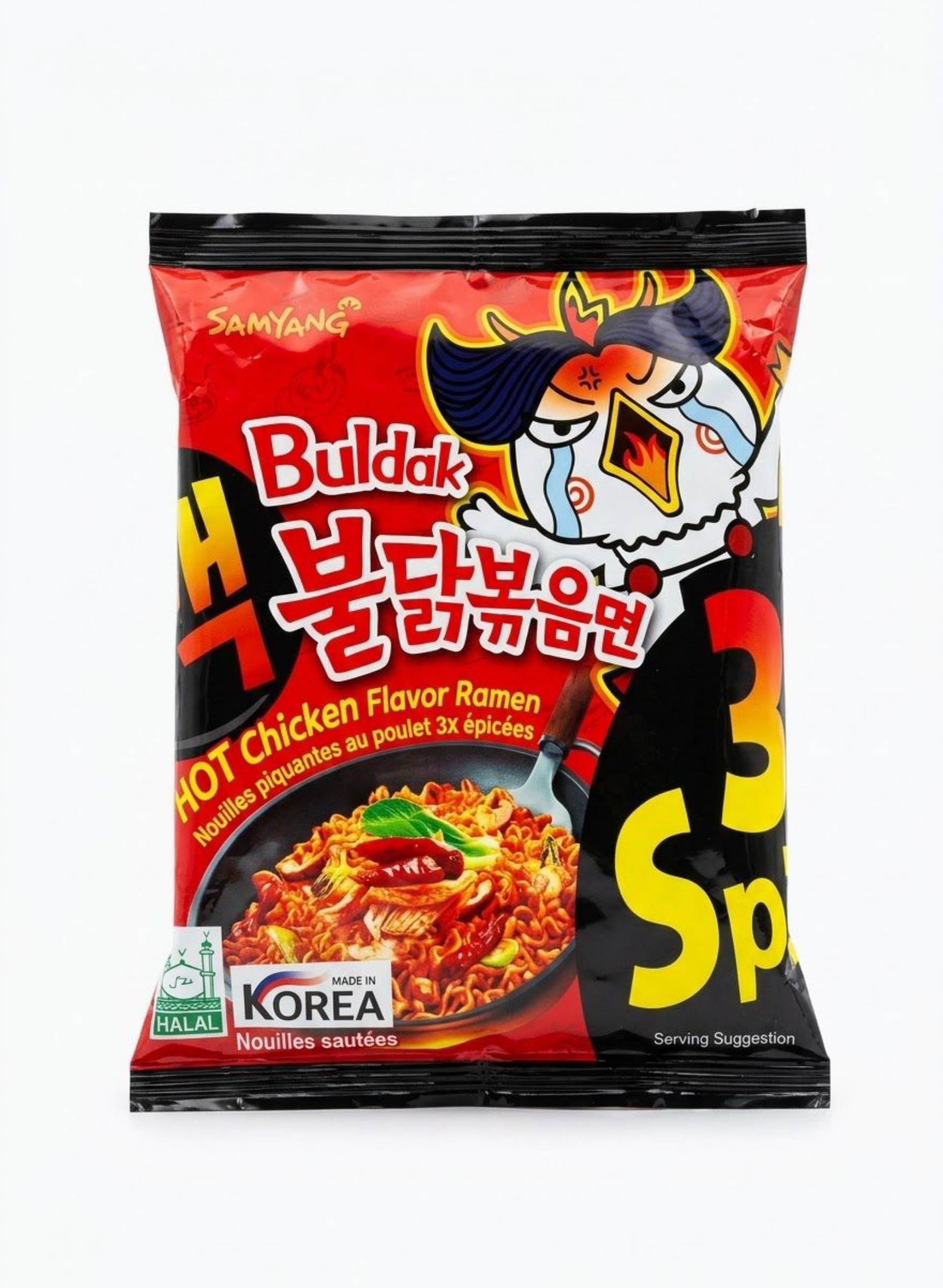 Samyang Buldak 3x Spicy Hot Chicken Flavor Ramen 140gr - ساميانج نودلز بنكهة الدجاج الحار الحار جداً 3x_0