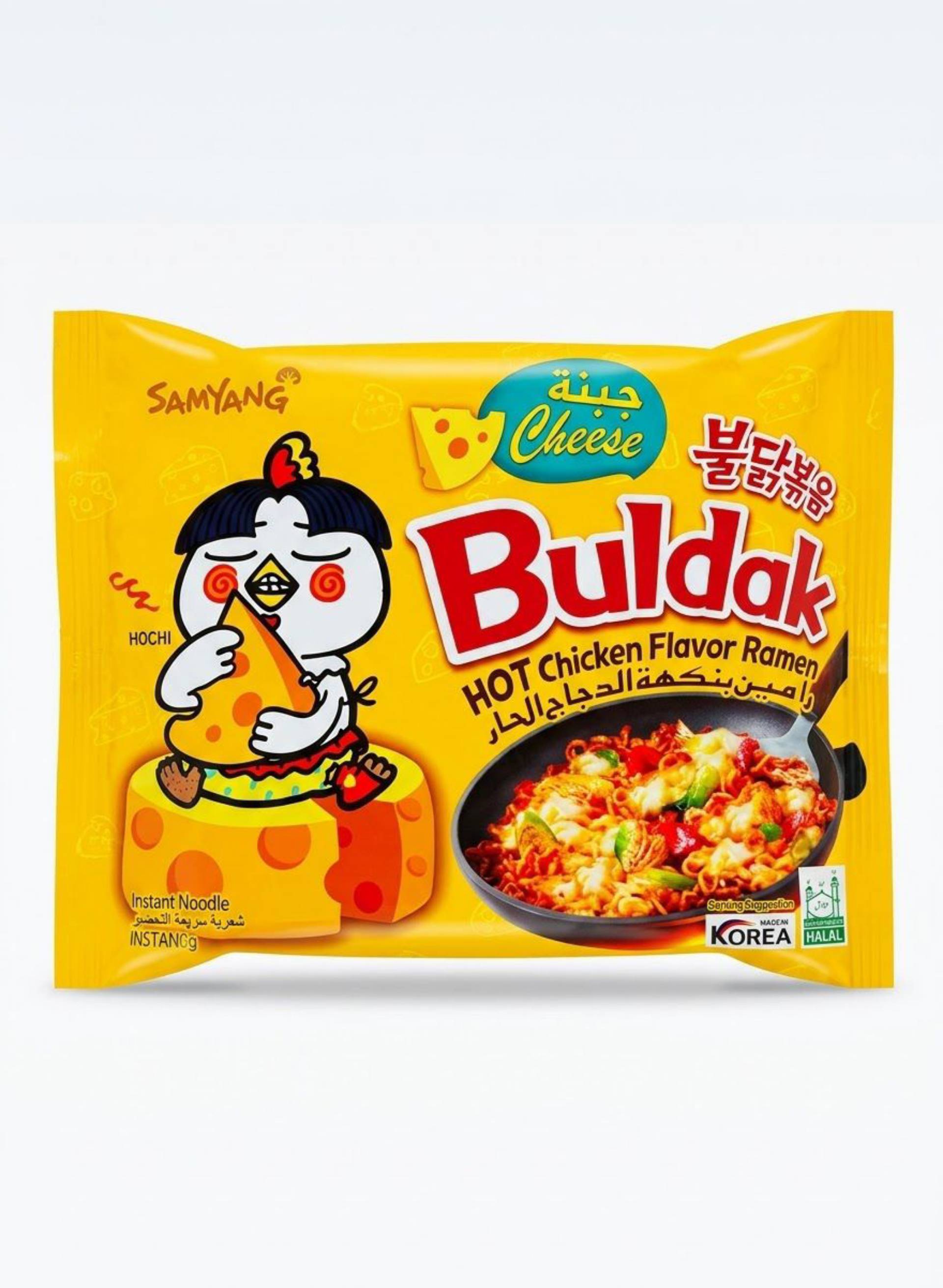 Samyang Buldak Cheese Hot Chicken Flavor Ramen 140gr - ساميانج نودلز بنكهة الدجاج الحار بالجبنة_0