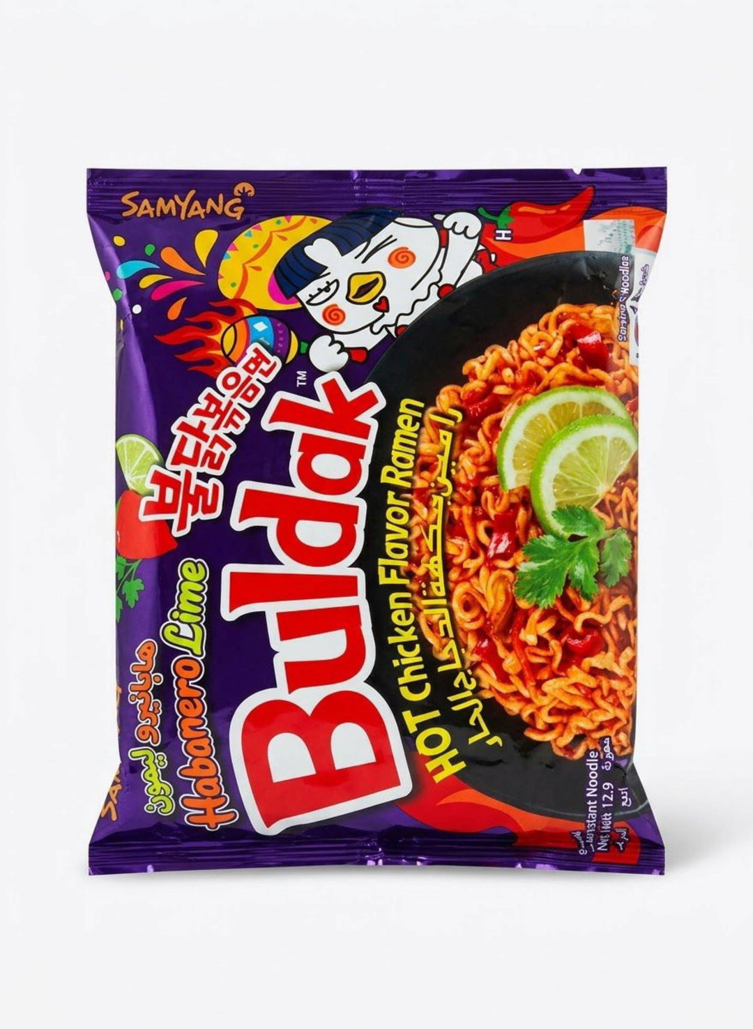 Samyang Buldak Habanero Lime Hot Chicken Flavor Ramen 135gr - ساميانج نودلز بنكهة الدجاج الحار وهابانييرو ليمون