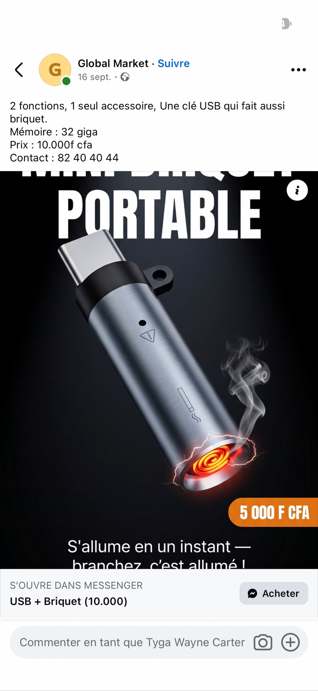 Briquet otg ( USB )