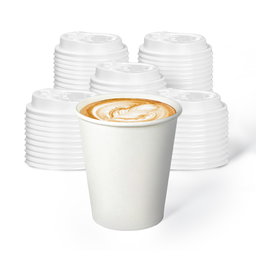 8 oz Coffee Cups & Lids 50pcs