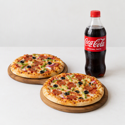 2 X SMALL PIZZA 1X HALF LTR DRINK