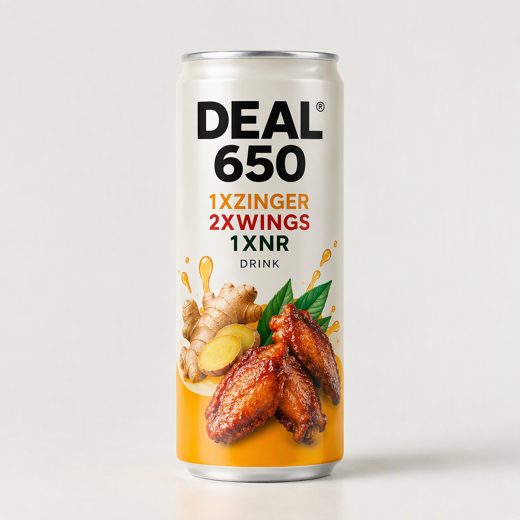 DEAL 650 1XZINGER 2XWINGS 1XNR DRINK