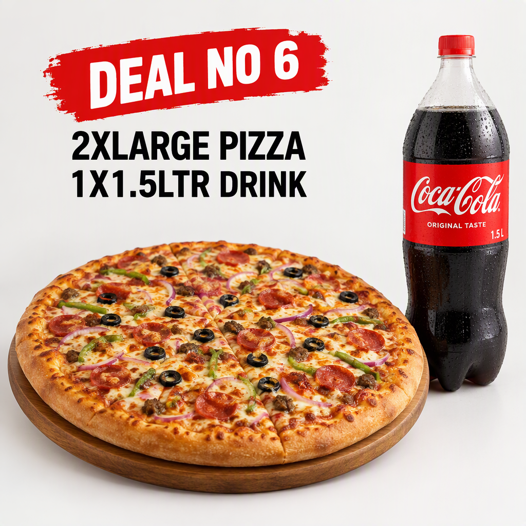 DEAL NO 6 2XLARGE PIZZA 1X1.5LTR DRINK_0