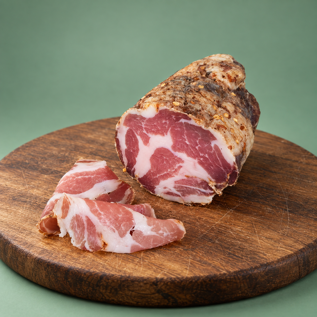 Thịt cổ heo xông khói (Coppa)