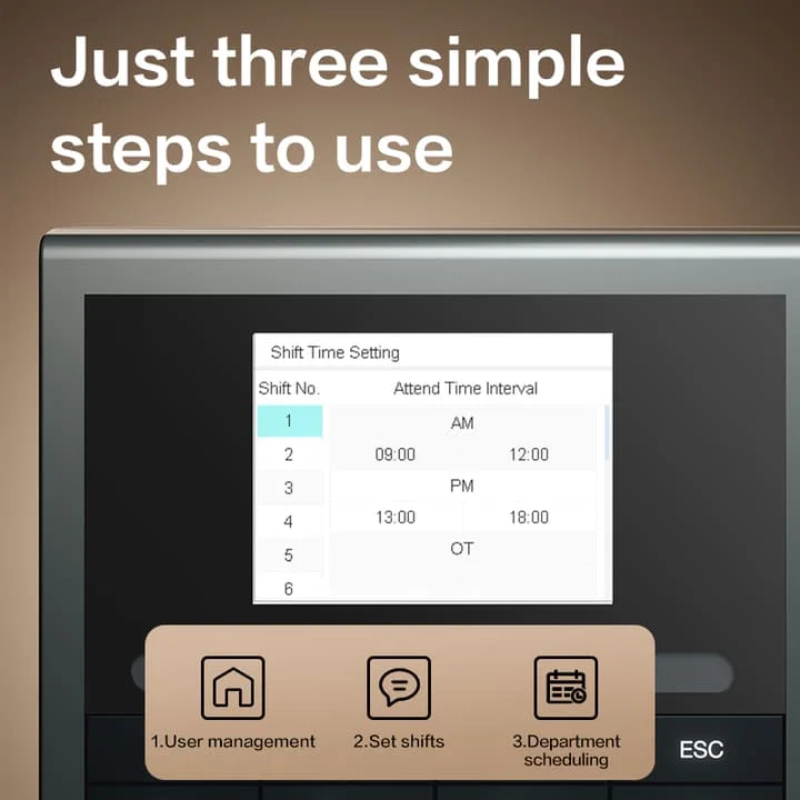 Deli ES172 biometric fingerprint, Face, And Palm Vein Attendance Machine._4
