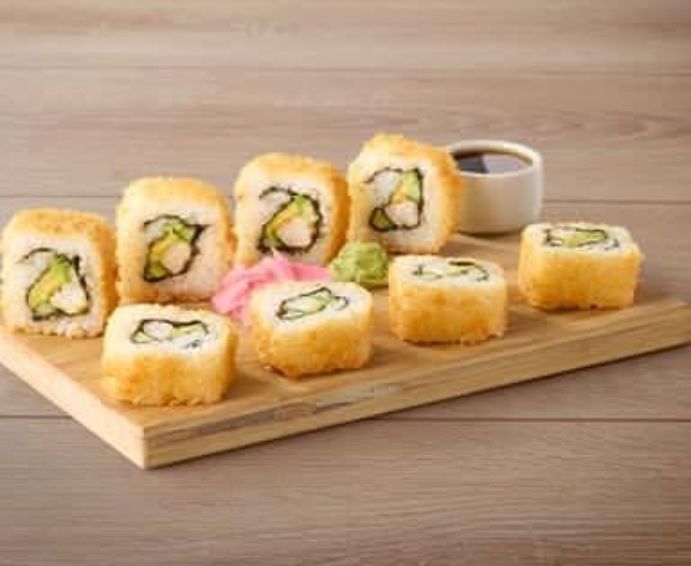 Tempura prawn California Rolls