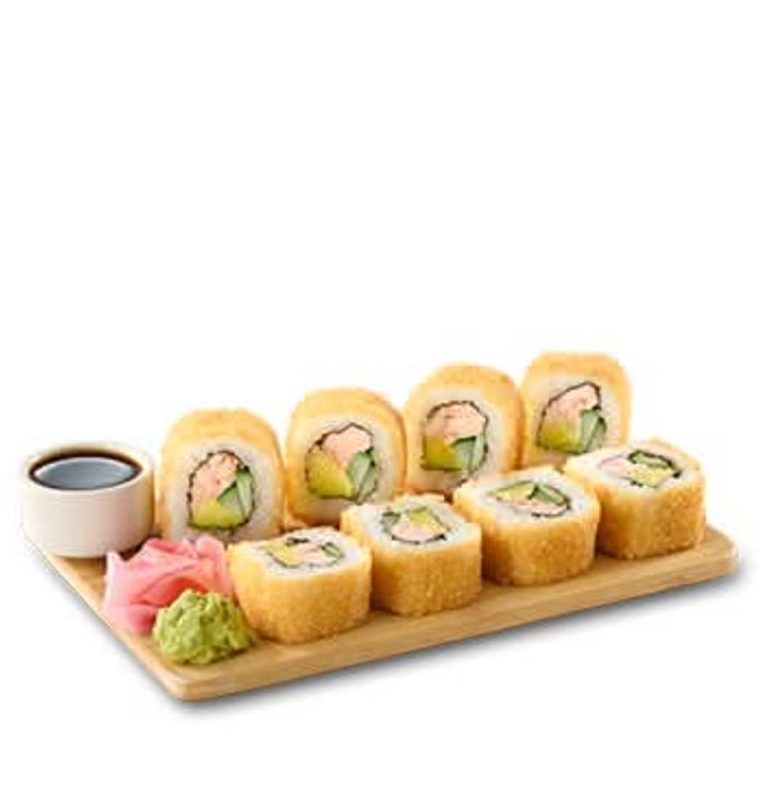 Tempura salmon California Rolls