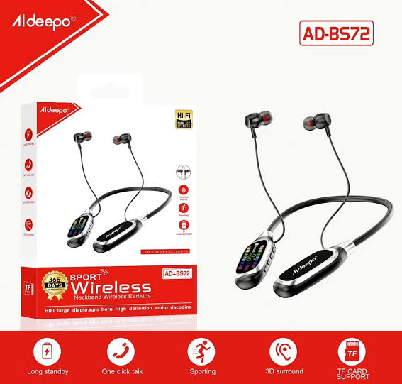 Aldeepo AD-BS72 Wireless Neckband Earphones.