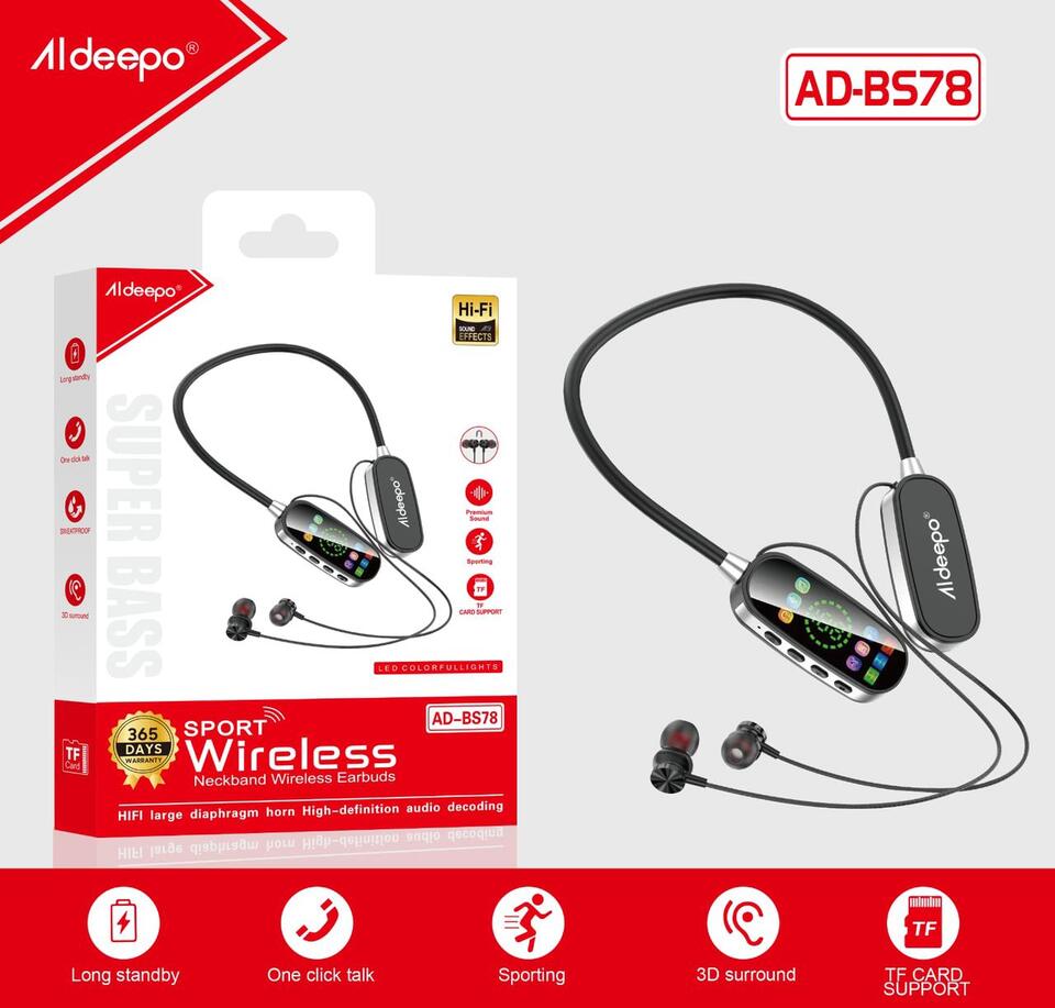 Aldeepo AD-BS78 Sport Wireless Neckband Earphones.