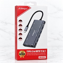 Aldeepo Type-C to HDTV 11-in-1 Multiport USB-C Hub (Model AD-KZ155)